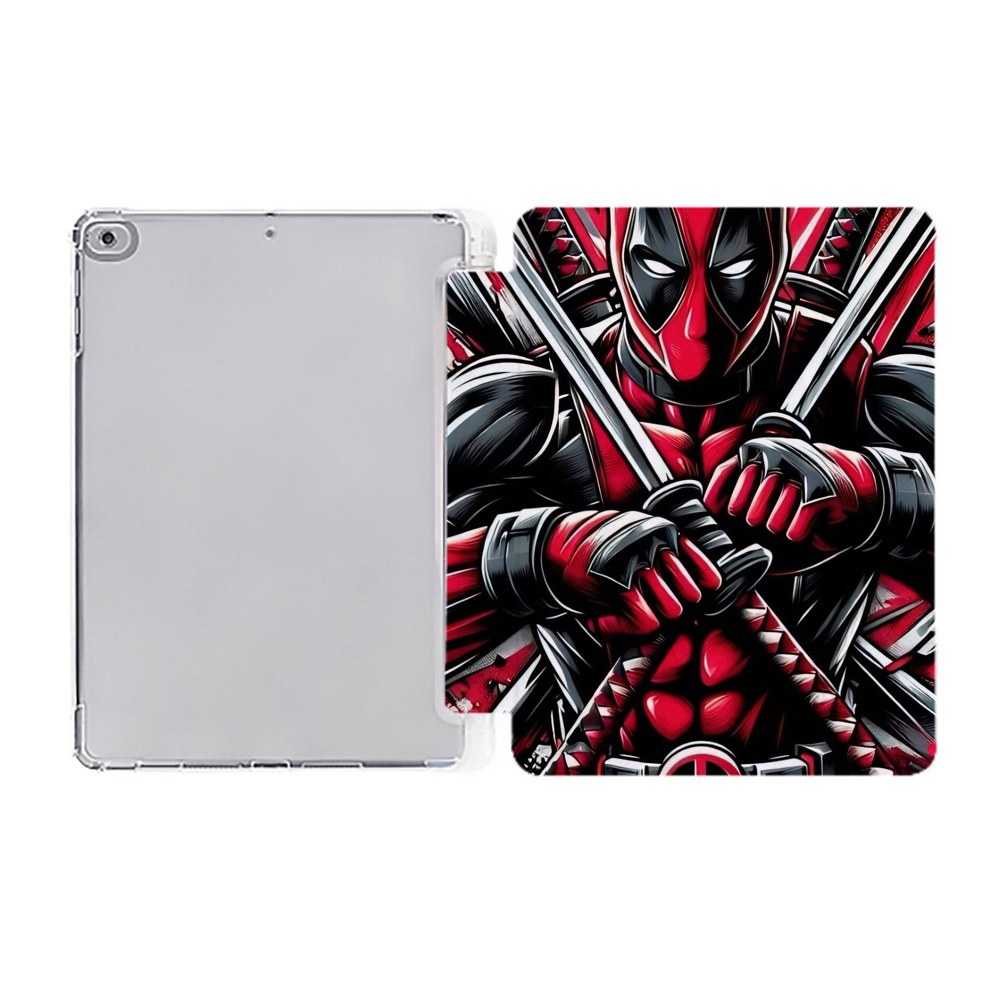 （画像用） Deadpool デッドプール IPad ケース ペン収納付き 三つ折りスタンド PUレザー×シリコン 対応機種9.5/10.5/10.9インチ